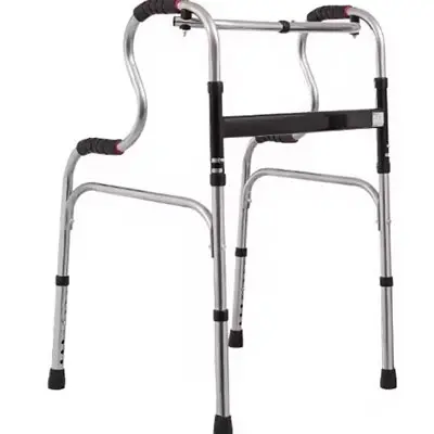 Elderly person using aluminum walker / mobility aid showcasing Transportation & Mobility applications of Aluminum Extrusion Profiles in lightweight, durable frames for senior assistance and daily mobility support