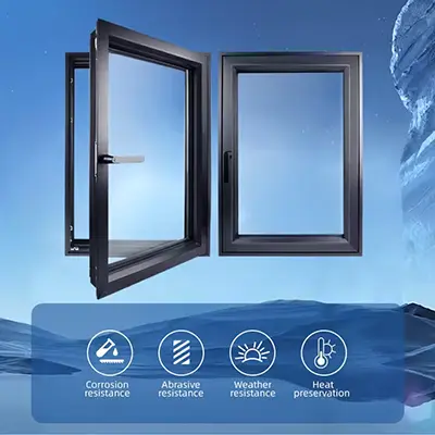 High-performance aluminum casement windows with superior sealing, weather resistance and heat preservation for energy efficiency - By Yoverd Aluminium