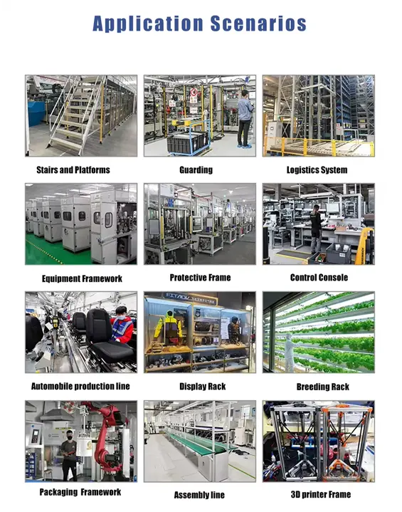 Versatile application scenarios of L-shaped aluminum extrusion profiles by Yoverd Aluminium, widely used in construction for corner protection and structural reinforcement, furniture manufacturing, industrial machinery frames, and interior decoration projects