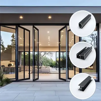 Premium aluminum door system profiles showing excellent weather and environmental resistance for modern architecture - By Yoverd Aluminium