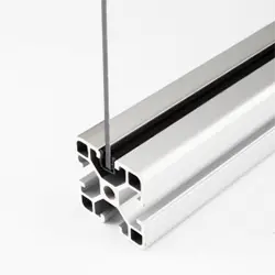 Glass panel mounting strip for secure T-slot aluminum extrusion frame installation of acrylic or glass panels - By Yoverd Aluminium