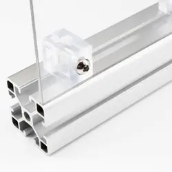 Glass panel spacer and T-slot aluminum frame panel mounting system for secure installation of acrylic or glass panels - By Yoverd Aluminium