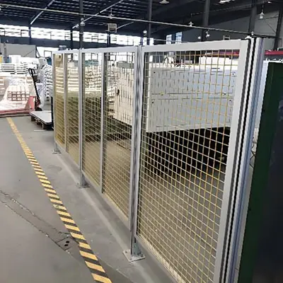 Custom safety guarding systems and machine enclosures built with heavy duty T-slot aluminum extrusion profiles by Yoverd Aluminium. Custom design available for maximum safety and protection