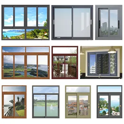 Collection of premium sliding windows and doors in different finishes and applications for modern architecture. High-quality aluminum profiles by Yoverd Aluminium.