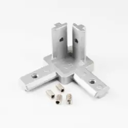 Triangular connection fastener for strong and stable T-slot aluminum extrusion profile corner structural assembly - By Yoverd Aluminium
