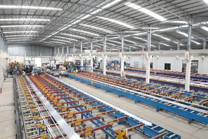 Factory-controlled manufacturing process ensuring consistent quality and precise tolerances for architectural aluminum profiles - By Yoverd Aluminium