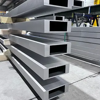 Heavy-duty square aluminum extrusion profiles with thicker walls and large cross-sections for industrial frames and load-bearing applications by Yoverd Aluminium