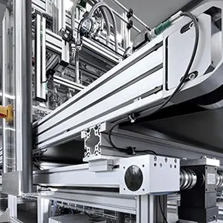 Square aluminum profiles used in industrial automation and conveyor systems for structural supports, guide rails, and frame components by Yoverd Aluminium