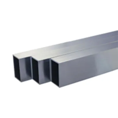 Side view of lightweight high-strength corrosion-resistant aluminum rectangular tubes showing multiple profiles and clean hollow cross-sections. Premium extruded aluminum rectangular tubing manufactured by Yoverd Aluminium.