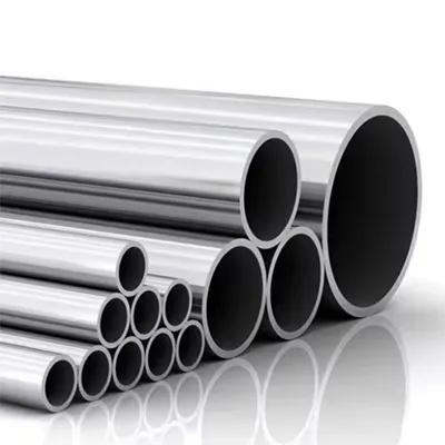 Variety of high-quality custom aluminum round tube extrusions in different diameters displayed with reflective surfaces, manufactured for international engineering and construction projects by Yoverd Aluminium.