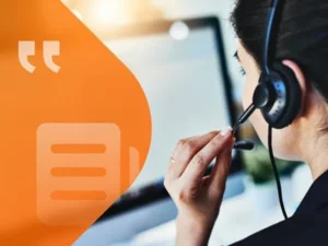 Professional customer service representative wearing headset providing technical support and project coordination By Yoverd Aluminium