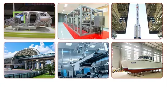Heavy-duty rectangular aluminum profiles widely used in automotive chassis, aerospace structures, architectural frameworks, medical equipment, marine vessels and industrial machinery. Reliable structural support solutions by Yoverd Aluminium.