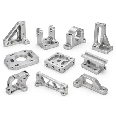 Collection of high precision CNC machined aluminum brackets and structural components in various shapes including triangular, rectangular, clamp and support designs for industrial and engineering applications by Yoverd Aluminium.