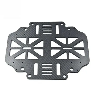 High precision CNC machined aluminum panel featuring intricate geometric cutouts, mounting holes and structural design for industrial and engineering applications by Yoverd Aluminium.
