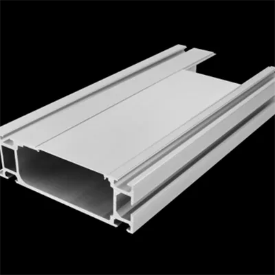 High-strength silver aluminum extrusion with dual hollow channels, side slots and top rails designed for roller conveyor systems by Yoverd Aluminium