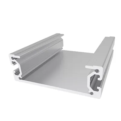 Silver aluminum U-channel extrusion with side T-slots and reinforced edges designed for high-strength roller conveyor frames by Yoverd Aluminium