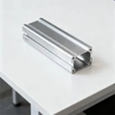 A precision aluminum extrusion profile component shown for automated conveyor system construction with a durable industrial design by Yoverd Aluminium