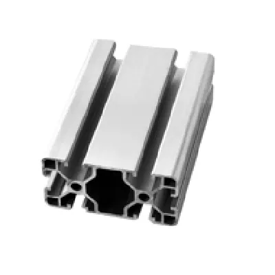 Close-up view of a heavy-duty aluminum structural profile featuring multiple T-slots and reinforced internal cavities designed for high-load industrial applications by Yoverd Aluminium.