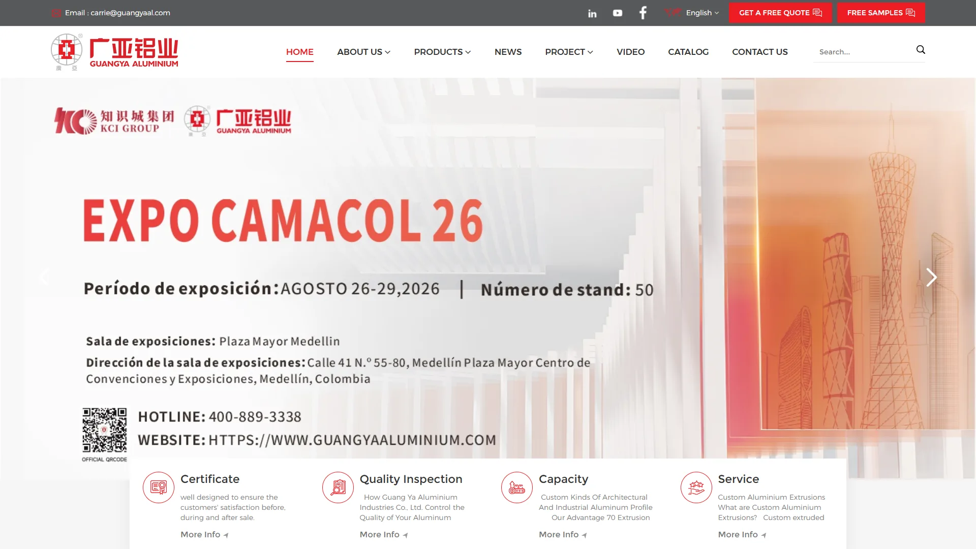 Guang Ya Aluminium Industries Co., Ltd. official website banner