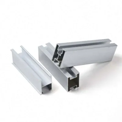 Three different aluminum extrusion profiles with varied channel designs for solar frame and PV mounting applications by Yoverd Aluminium.